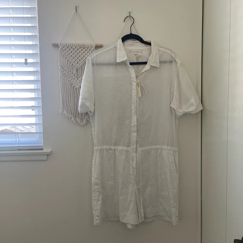 Xirena White Button Down Romper